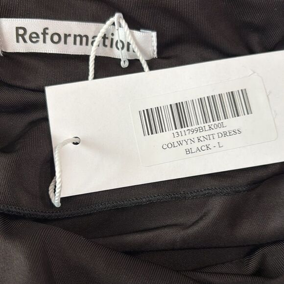 Reformation Colwyn Knit Black Halter Dress NEW Sz Large $218.00 - Picture 9 of 9